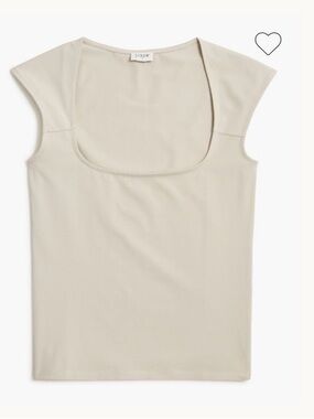 JCrew NWT Cap-sleeve stretch cotton-blend squareneck tank top
